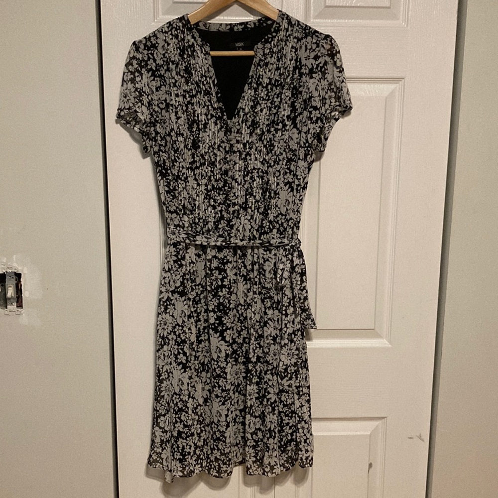 Black and white floral dress with cute details